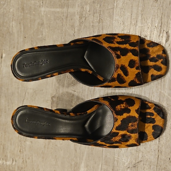 💕FAVORITE DAUGHTER Katharin Calf Hair Sandal Brandy Brown Leopard Print 11 NWT
